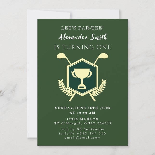 Golf Baby Shower Invitation Inbjudningar (Framsida)