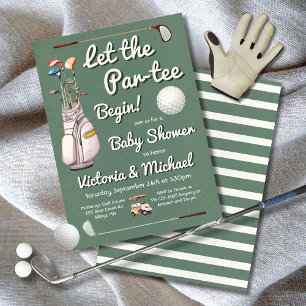 Golf Baby Shower med par-T Inbjudningar
