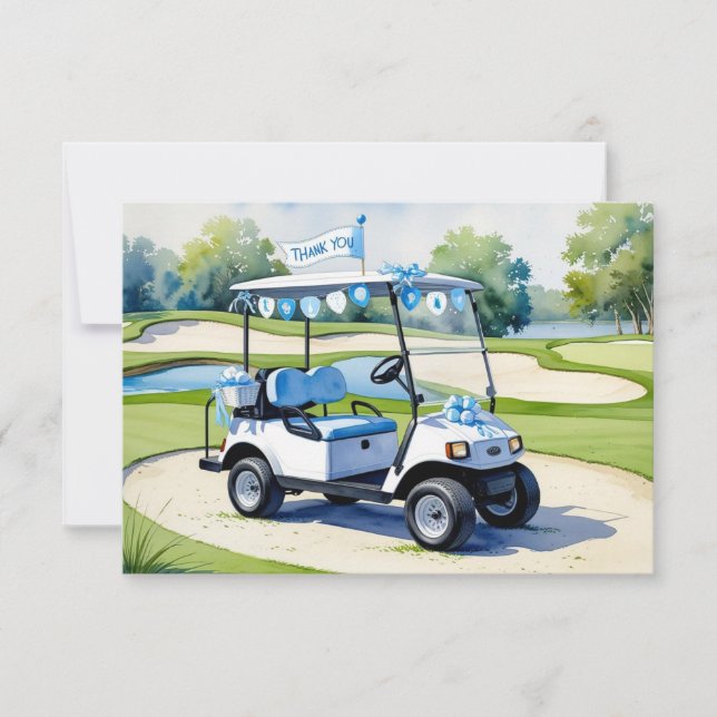 Golf Baby Shower Pojke tema  Tack Kort (Framsida)