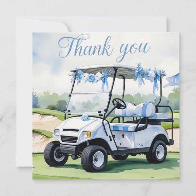 Golf Baby Shower Pojke tema  Tack Kort (Framsida)