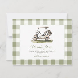 Golf Baby Shower Sage Grön Rutig Baby Shower Tack Kort