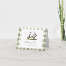 Golf Baby Shower Sälggrön Gingham Baby Shower