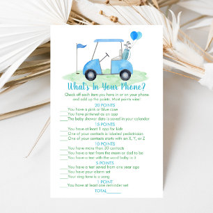 Golf Baby Shower What's in your Mobil Game