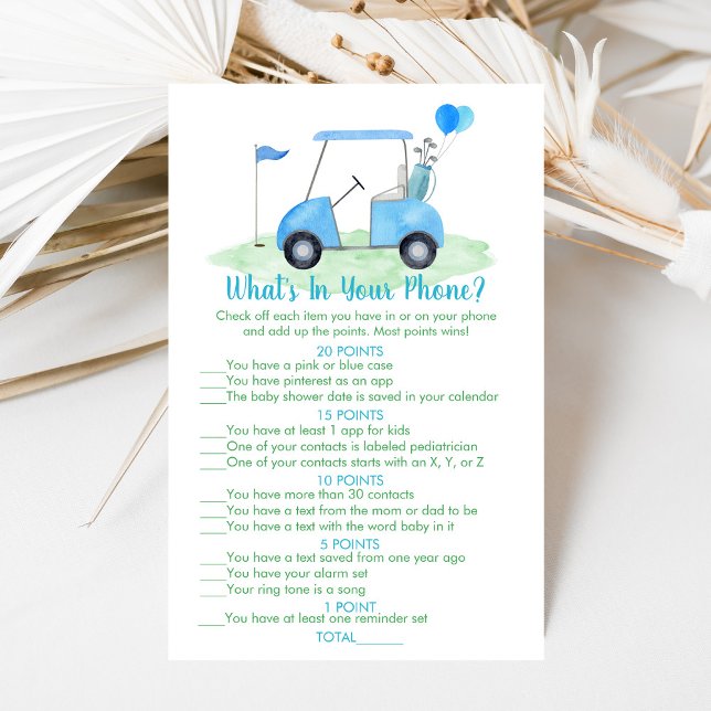 Golf Baby Shower What's in your Mobil Game (Skapare uppladdad)