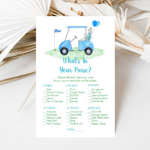 Golf Baby Shower What's in your Purse Game