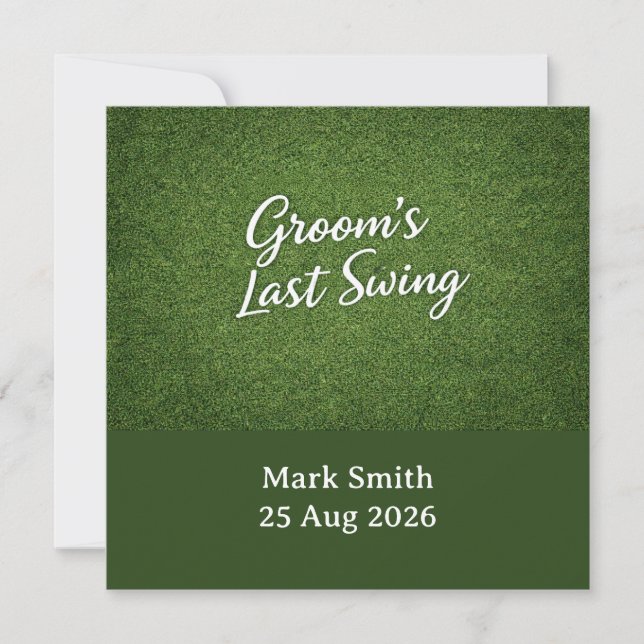 Golf Bachelor Par-Tee Golf Theme Invite | Tee Time Inbjudningar (Framsida)