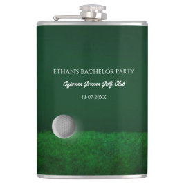 Golf Bachelor Party - golf boll och kurs grönt Fickplunta