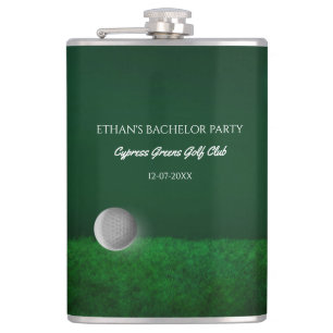 Golf Bachelor Party - golf boll och kurs grönt Fickplunta