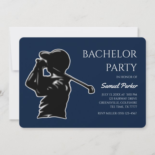 Golf Bachelor Party - golf outting Classic Snyggt Inbjudningar (Framsida)