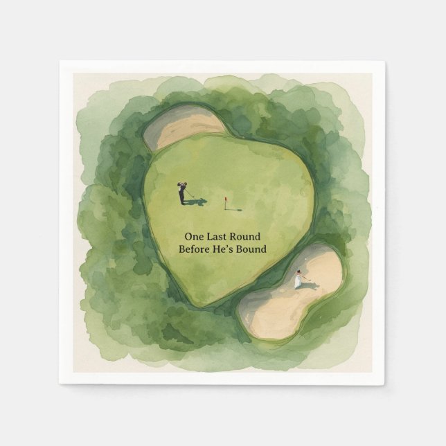 Golf Bachelor party golfer on course Pappersservett (Framsidan)