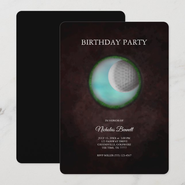 Golf Bachelor Party - Golfing resa Classic Minimal Inbjudningar (Fram/baksida)