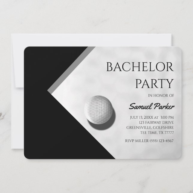 Golf Bachelor Party - Golfing resa Classic Minimal Inbjudningar (Framsida)