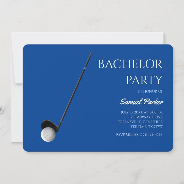 Golf Bachelor Party - Golfing resa Classic Minimal Inbjudningar (Framsida)