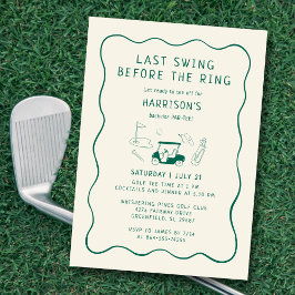 Golf Bachelor Party Hand plockade Förra Swing-Grön Inbjudningar