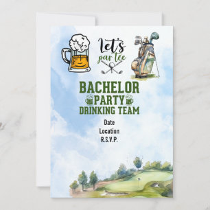 Golf bachelor Party-inbjudan spara date golfer Inbjudningar