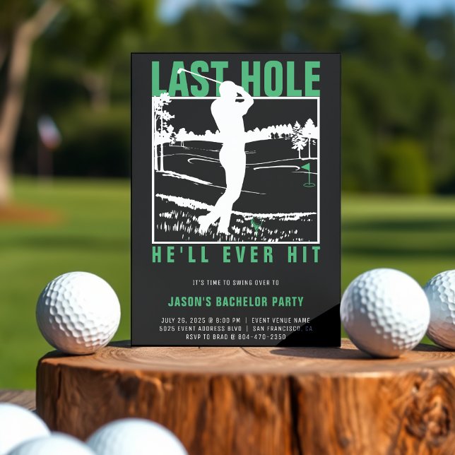 Golf Bachelor Party Lusnyj Förra Hål kommer han nå Inbjudningar (Golf Bachelor Party Funny Last Hole He'll Ever Hit Invitation
)