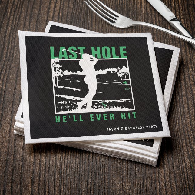 Golf Bachelor Party Lusnyj Förra Hål kommer han nå Pappersservett (Golf Bachelor Party Funny Last Hole He'll Ever Hit Napkins
)