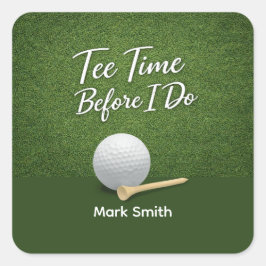 Golf Bachelor Party on Green  Fyrkantigt Klistermärke