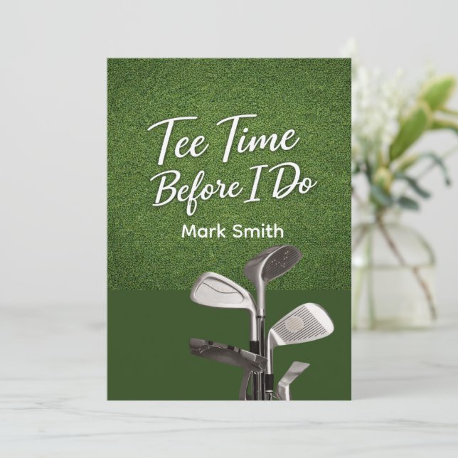 Golf Bachelor Party on Green  Inbjudningar (Stående Fram)