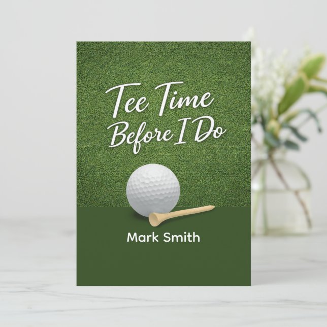 Golf Bachelor Party on Green  Inbjudningar (Stående Fram)