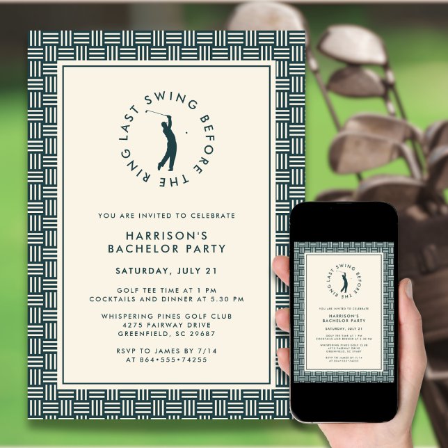 Golf Bachelor Party, sista gången före Ring Inbjudningar (Skapare uppladdad)