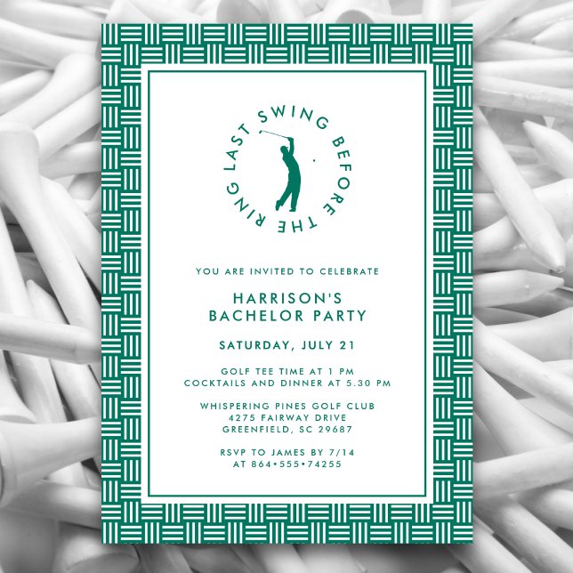 Golf Bachelor Party, sista gången före Ring Inbjudningar (Skapare uppladdad)
