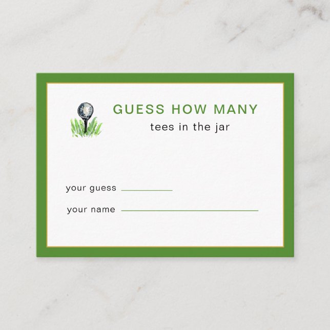 Golf Bachelorette party Bridal shower Game Tilläggskort (Framsida)