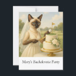 GOLF Bachelorette Party for Cat mamma Woman Golfer Vykort<br><div class="desc">Firar din sista sväng före den stora dagen med den här roligten och chicen "Golf Cat Woman"-design! Den här leksaken visar hur spännande det är att slå snyggten med vänner. Perfekt för ett golftematiskt bachelorette-parti. Den här designen sammanför spelets trill och vänskapens glädje i en roligt,  enkel design.</div>