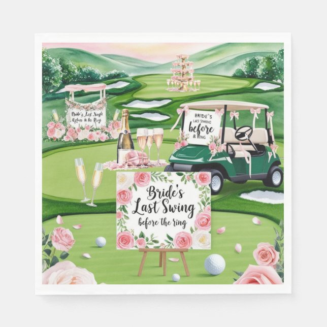 Golf Bachelorette Party for Golfer Pappersservett (Framsidan)