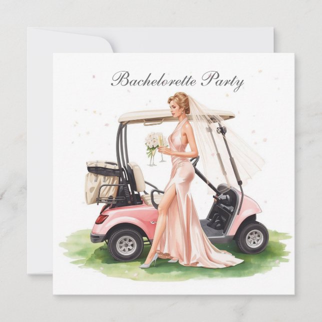 Golf Bachelorette Party on golf course Inbjudningar (Framsida)