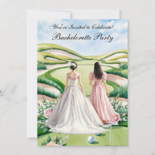 Golf Bachelorette Party på golfbanan Inbjudningar