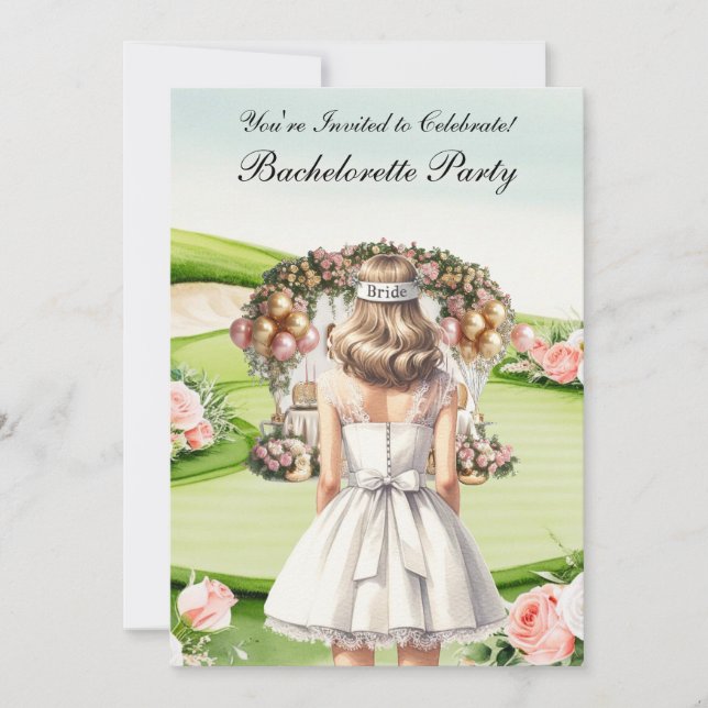 Golf Bachelorette Party på golfbanan Inbjudningar (Framsida)
