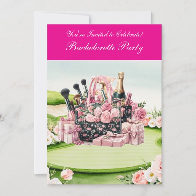 Golf Bachelorette Party på golfbanan Inbjudningar (Framsida)