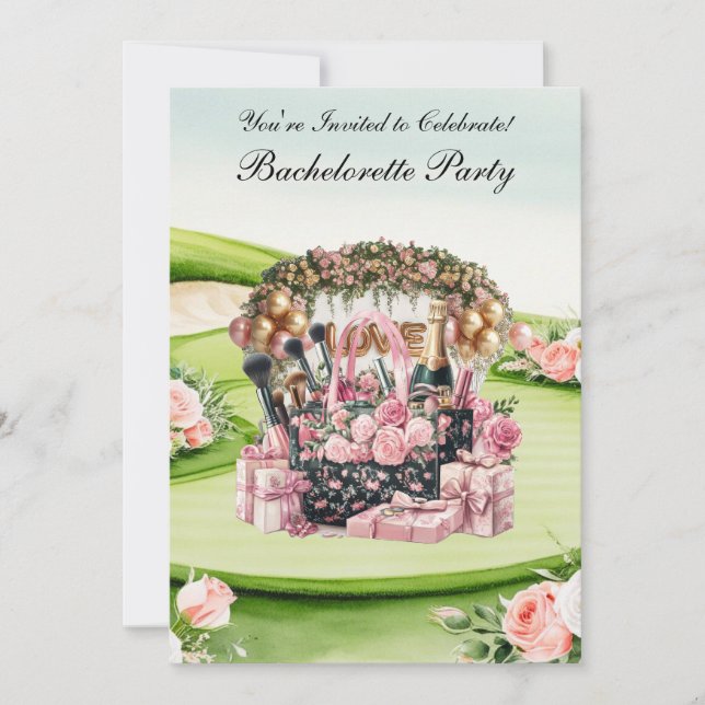 Golf Bachelorette Party på golfbanan Inbjudningar (Framsida)