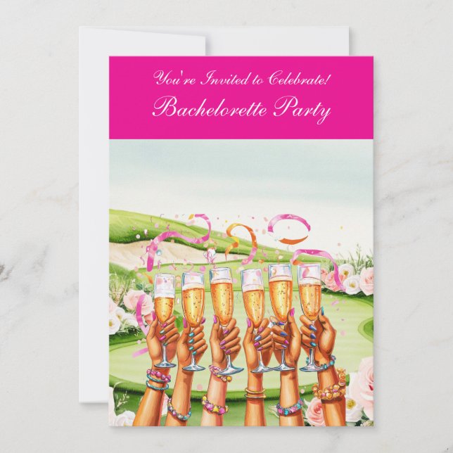 Golf Bachelorette Party på golfbanan Inbjudningar (Framsida)