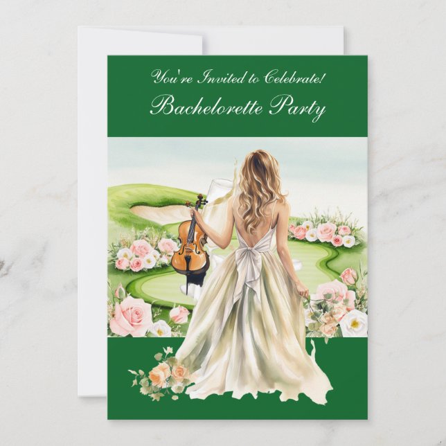 Golf Bachelorette Party på golfbanan Inbjudningar (Framsida)
