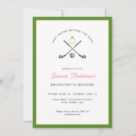 Golf Bachelorette weekend with itinerary Inbjudningar