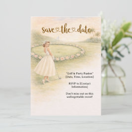 Golf Bachelorette woman golfer is golfing Inbjudningar