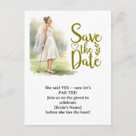 Golf Bachelorette Woman Golfer Is Golfing Postcard Vykort