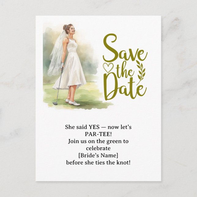 Golf Bachelorette Woman Golfer Is Golfing Postcard Vykort (Framsida)