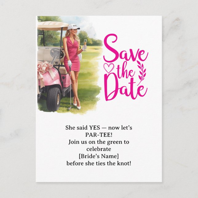 Golf Bachelorette Woman Golfer Is Golfing Postcard Vykort (Framsida)