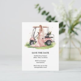 Golf  Bachelorette woman golfer is golfing  Vykort