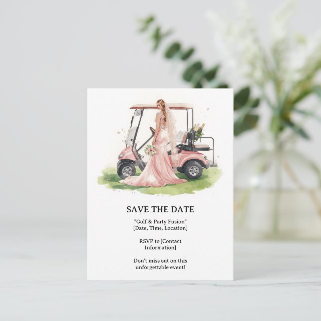 Golf  Bachelorette woman golfer is golfing  Vykort (Stående Fram)