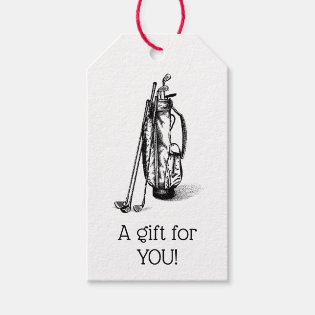 Golf Bag Golf Klubbs Black Presentetikett (Framsidan)