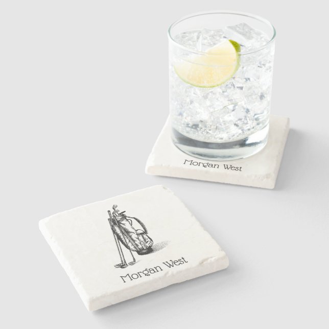 Golf Bag Golf Klubbs Black Stenunderlägg (Sidan)