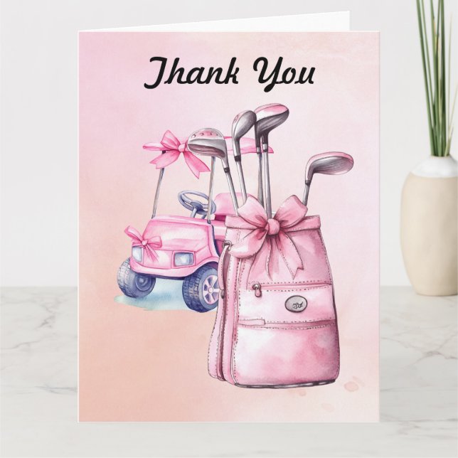 Golf Bag i Rosa Thmet for Girl Tack Kort (Framsida)