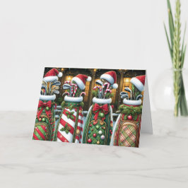 Golf Bags Christmas Holiday Card Helgkort