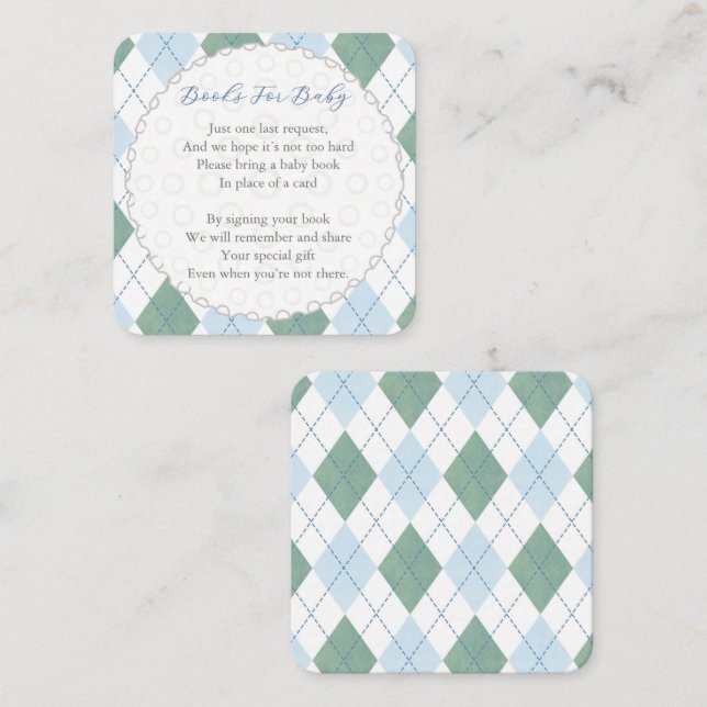 Golf Ball Diamond Print Diaper Raffle Baby Shower Tilläggskort (Fram/baksida)