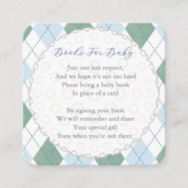Golf Ball Diamond Print Diaper Raffle Baby Shower Tilläggskort