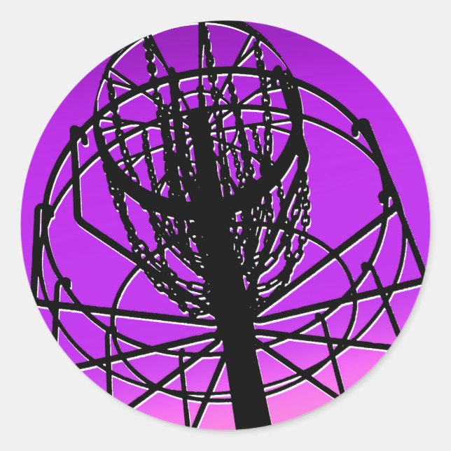 golf basket runt klistermärke (Framsida)